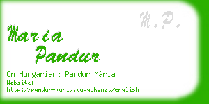maria pandur business card